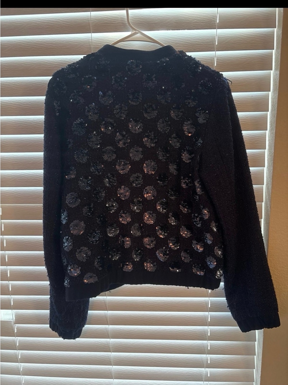 Anthropologie bomber tweed sequin jacket large - Picture 5 of 5